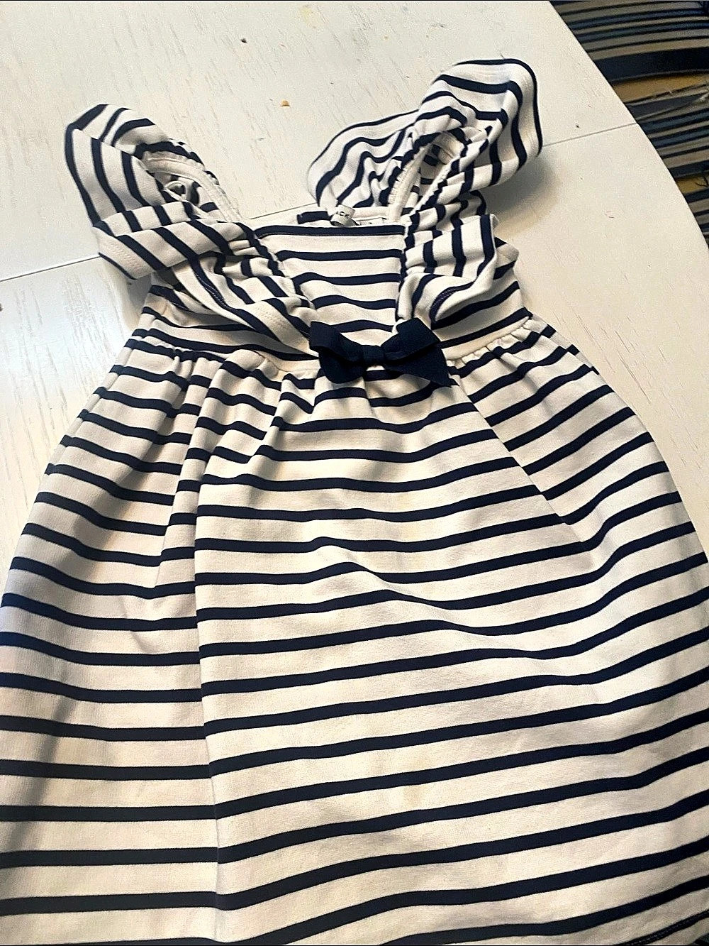 Janie & Jack Kids Striped Dress White & Blue